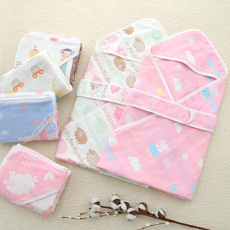 Cartoon Warm Cotton Newborn Baby Wrapping Quilt Baby Sleeping Bags Newborn Baby Swaddling Blanket Sleepsack Envelop 90*90cm