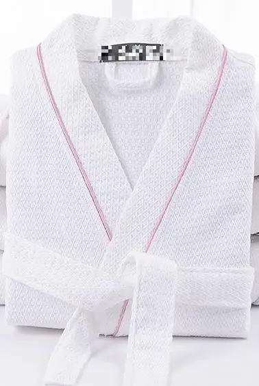 Хлопковый парный халат кимоно Пижама-кимоно плюс для осени и зимы 1351 - Цвет: White