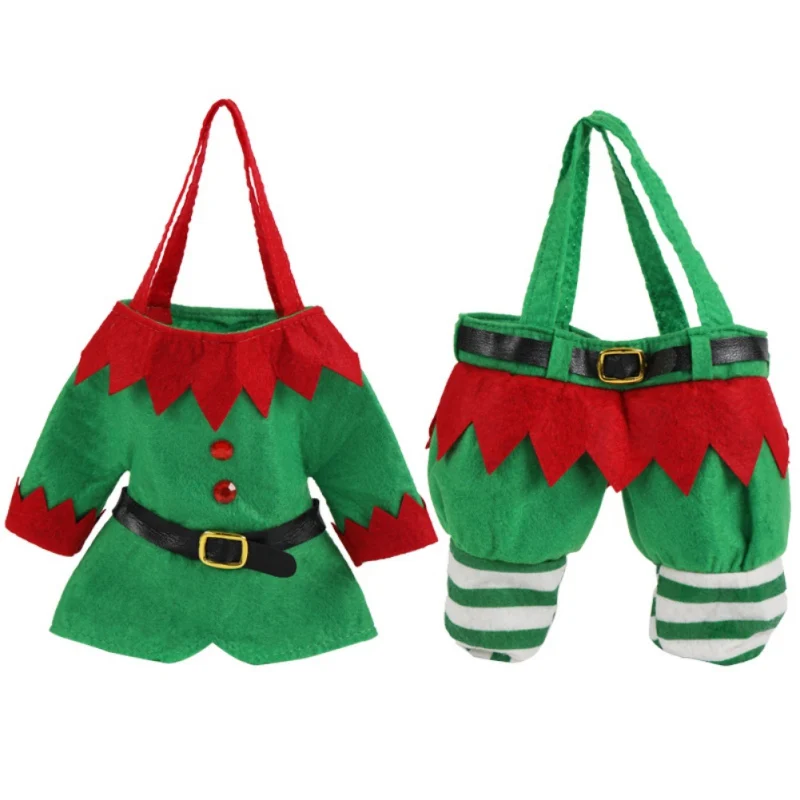 Рождество Санта/эльф конфеты Лакомство Сумки Держатели для подарков с ручками для праздника партии год подарок Рождественский подарок украшения - Цвет: B