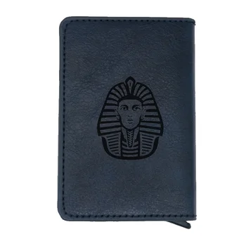 

Classic Mysterious Egyptian Mummy Rfid Credit Card Holder Anti-Theft Automatic Wallet Card Case Men Mini Leather Male Purse
