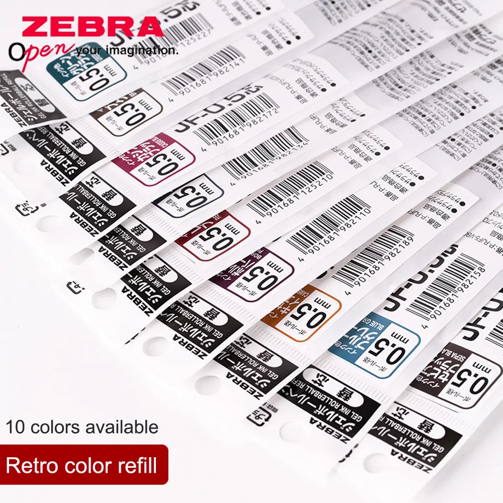 

10Color Zebra Limited Retro Color JF-0.5 Gel Refill, Suitable for JJ15 Student Exam Multicolor Notes Bordeaux Purple Dark Green