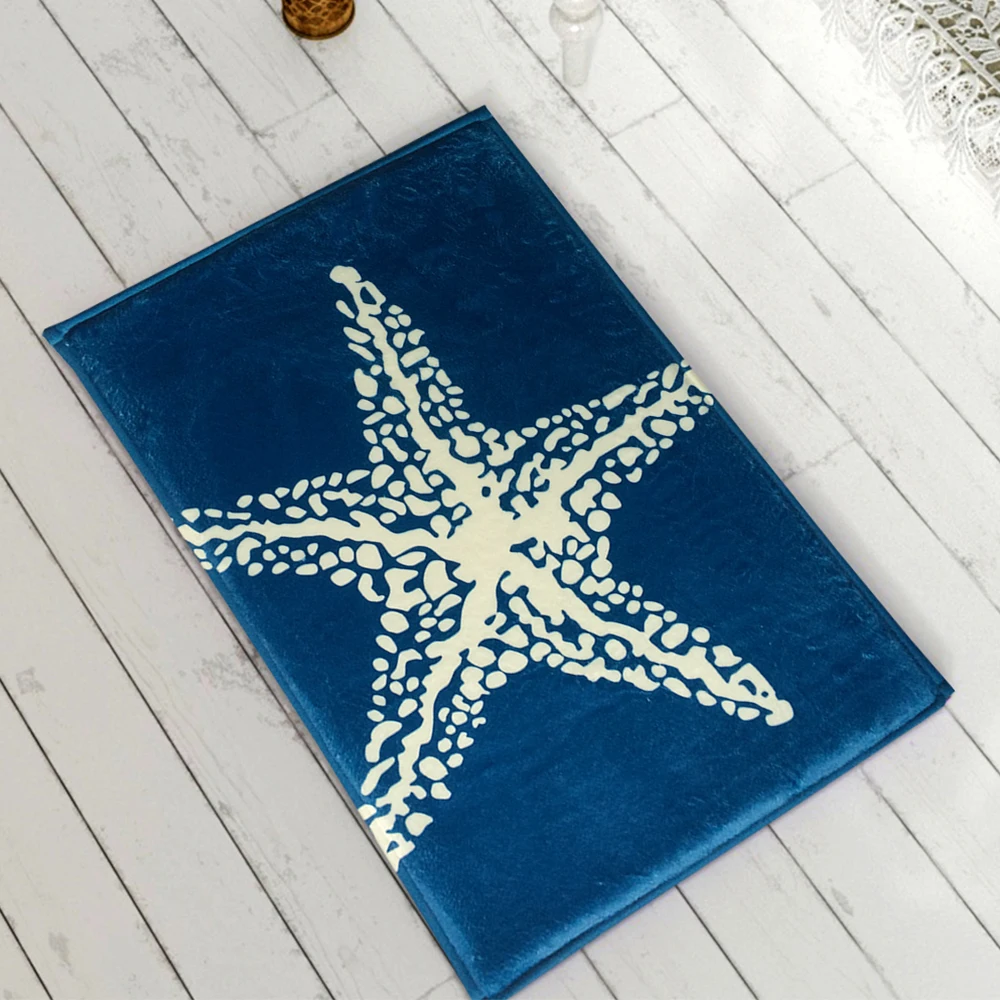 Yazi Коврики для кухни Нескользящие резиновые коврики для ванной фланелевые кухонные коврики домашний ковер синий