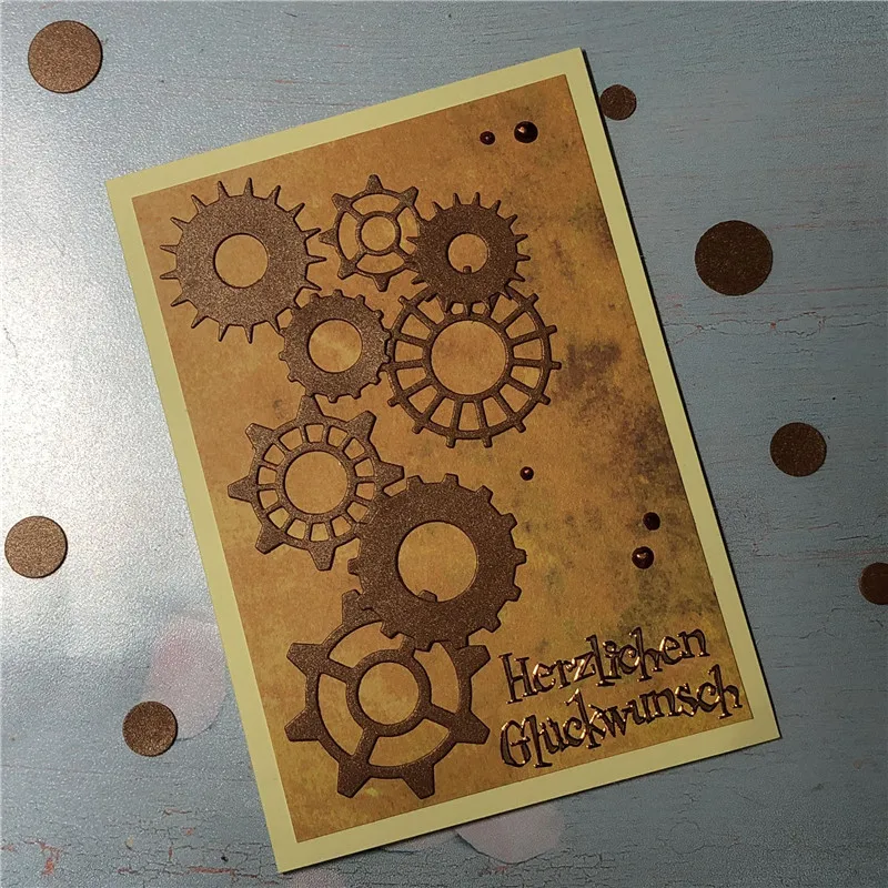 GJCrafts 9 стиль зубчатая передача металлические режущие штампы для изготовления