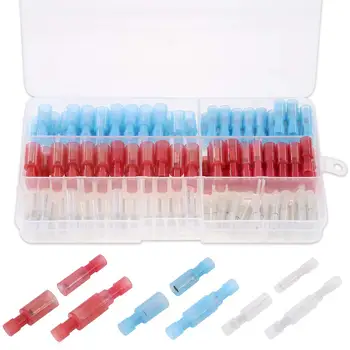 

130PCS Bullet Fully Insulated Butt Crimp Terminals Male & Female Electrical Wire Quick Splice Connectors Kit AWG24-10 Assortment
