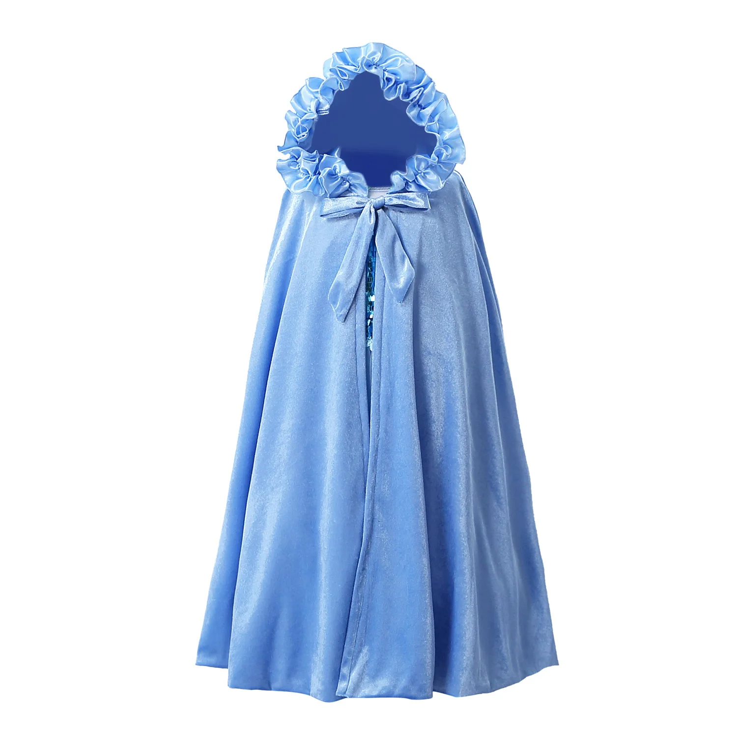 Модная милая накидка принцессы Эльзы с изображением красавицы и чудовища Белоснежки(только накидка - Цвет: long blue