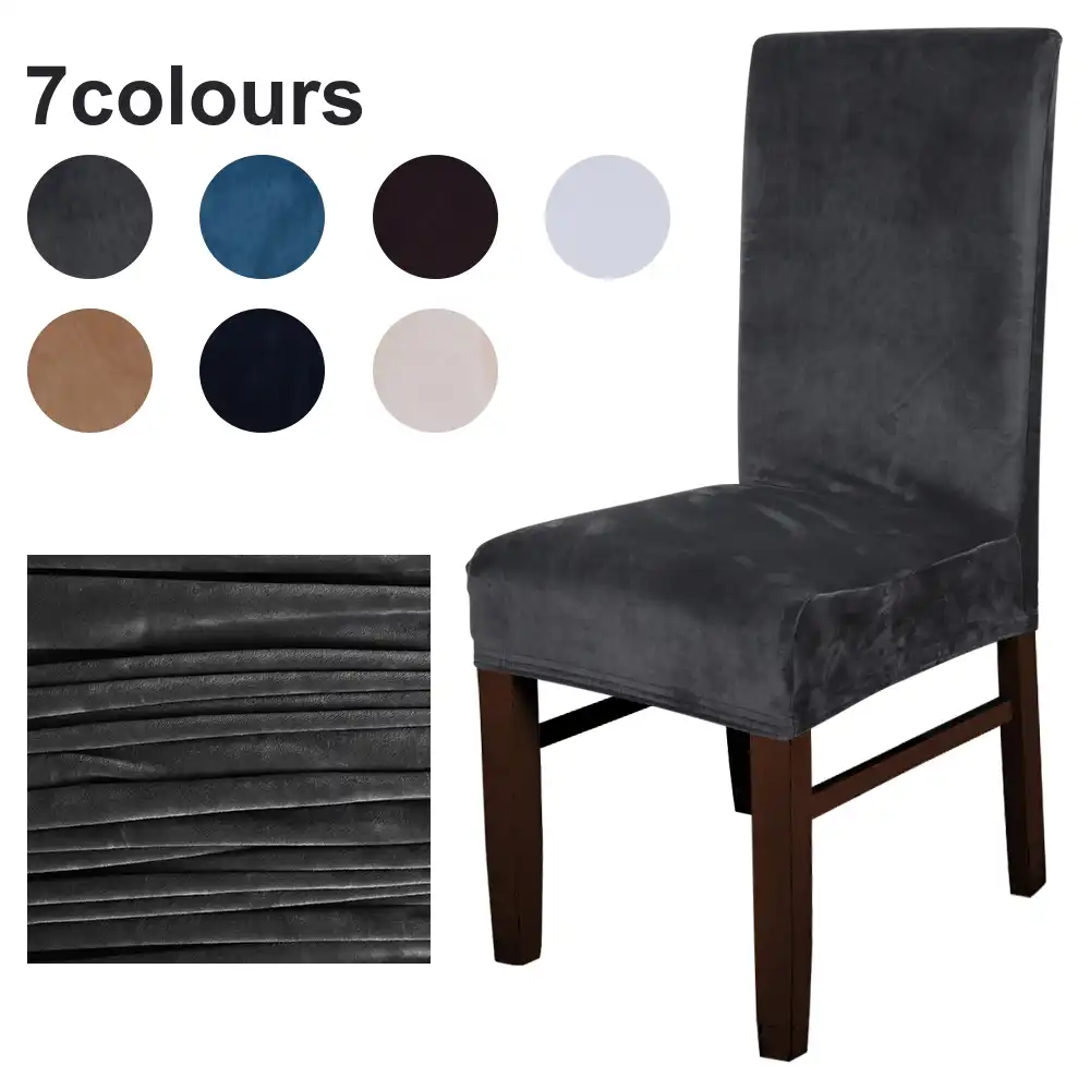 Removable Washable Slipcovers,High Elastic Dining Room Chair Cover,Spandex Chair Protector with 5 Free Felt floor protector Dark Blue 6PCS Super Soft Stretch Chair Covers
