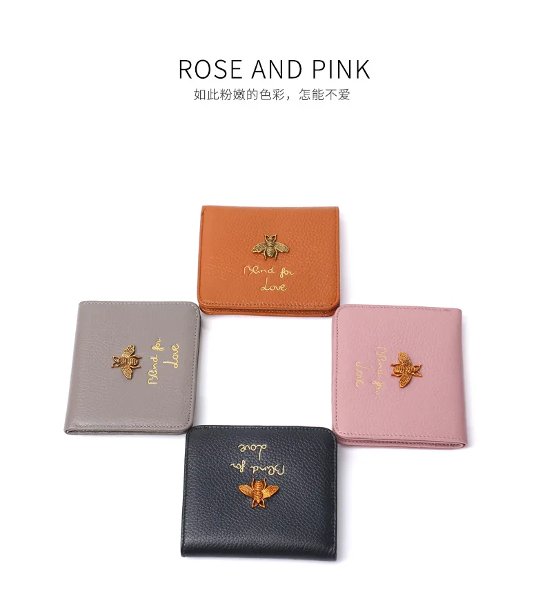 

New Style Korean-style Simple Short LADY'S Wallet Card Bit More Cute Little Bee Wallet