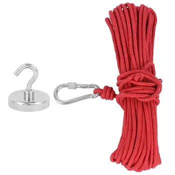 

Magnetic Hook Fishing Raope Magnet Power Tool Accessory Anti-Rust Coating with 20-Meter Red Rope N3