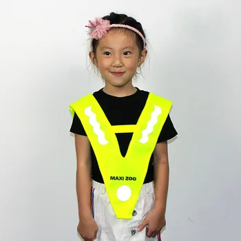 

Free Size Children Reflective Vest Running Cycling V Shaped Traffic Safety Night Security High Visibility Road Walking Outdoor
