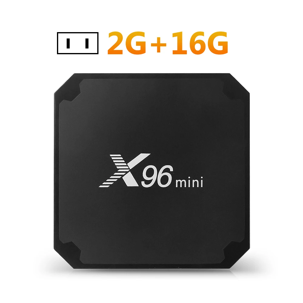 X96 Мини Android 7,1 ТВ приставка сетевая Приставка Смарт ТВ приставка S905W Четырехъядерный 4K 2G 16G RK3229 HD 3D 2,4G wifi 1 шт - Цвет: US Plug