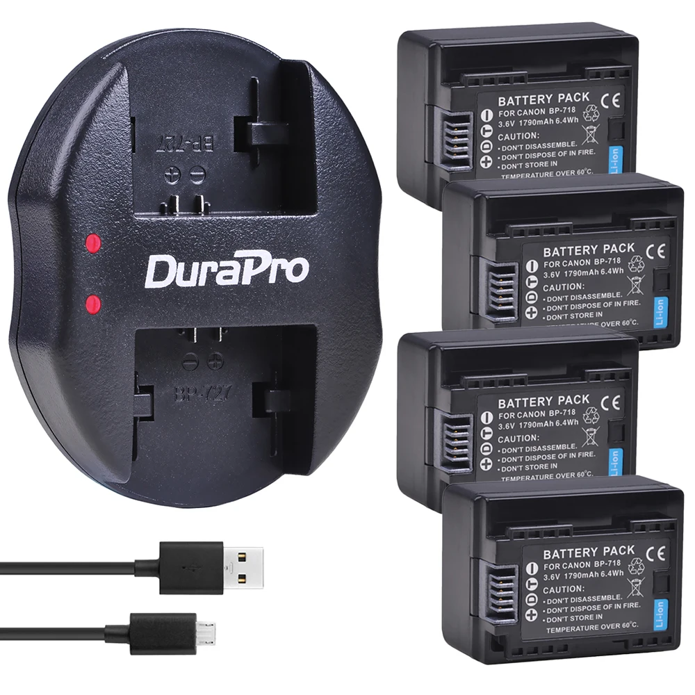 4X 4500mAH BP-745+ BP 745 BP745 Camera Battery +USB Charger for Canon BP-709 BP-718 BP-727 VIXIA HF M50 M51 M52 M560 R30 R32 R36 |