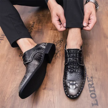 

Gentlemen Shoes Lace-Up Wedding Party Shoes Mens Business Office Oxfords Flats Plus Size Men Fashion Men's Plus Size