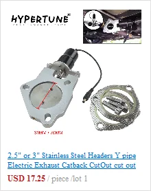 2," или 3" Разъемы Из Нержавеющей Стали Y трубы Электрический выхлоп Catback вырезанный комплект с дистанционным управлением автомобильный глушитель аксессуары Запчасти
