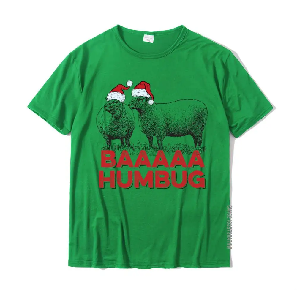 Men's Faddish Design Tops & Tees O-Neck Summer 100% Cotton T-shirts Fashionable Short Sleeve Cool Tops Shirts Drop Shipping Christmas Sheep Farmer Bah Humbug Funny Sheep Pun Long Sleeve T-Shirt__MZ19042 green