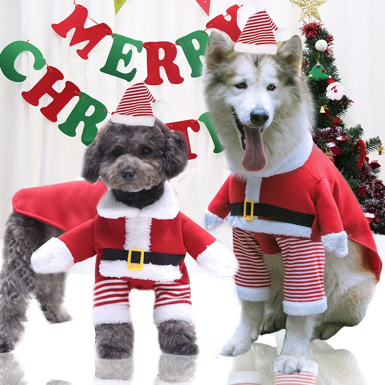 Disfraz de Navidad para XS 7XL, traje de Papá Noel para mascota, ropa bonita para perro grande, ropa súper divertida de Labrador Golden ropa de Navidad|Abrigos y chaquetas para perro| -