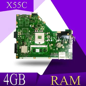 

XinKaidi X55C 4GB RAM Memory Mainboard For ASUS X55C X55CR X55V X55VD Laptop motherboard DDR3 60-N0OMB1100-C01 100% Test