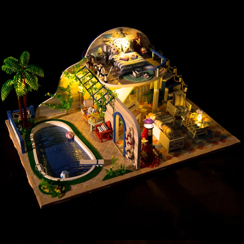 

DIY Hut Creative Toy Birthday Gift Architecture Model Dollhouse Handmade Wooden Product