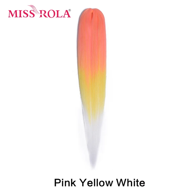 Miss Rola Synthetic 26 Inches 75g Kanekalon Hair Wholesale Bulk Braid Hair Extension Pre Stretched Pink Blonde Twist Jumbo Braid #27
