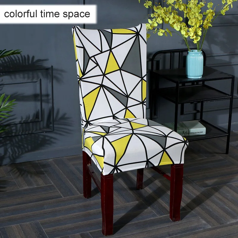 colorful time space Чехол для кресла для дома, текстильный, с цветочным принтом, складной, для гостиничных стульев, покрытие для дома, эластичность, четыре сезона, универсальный - Цвет: colorful time space