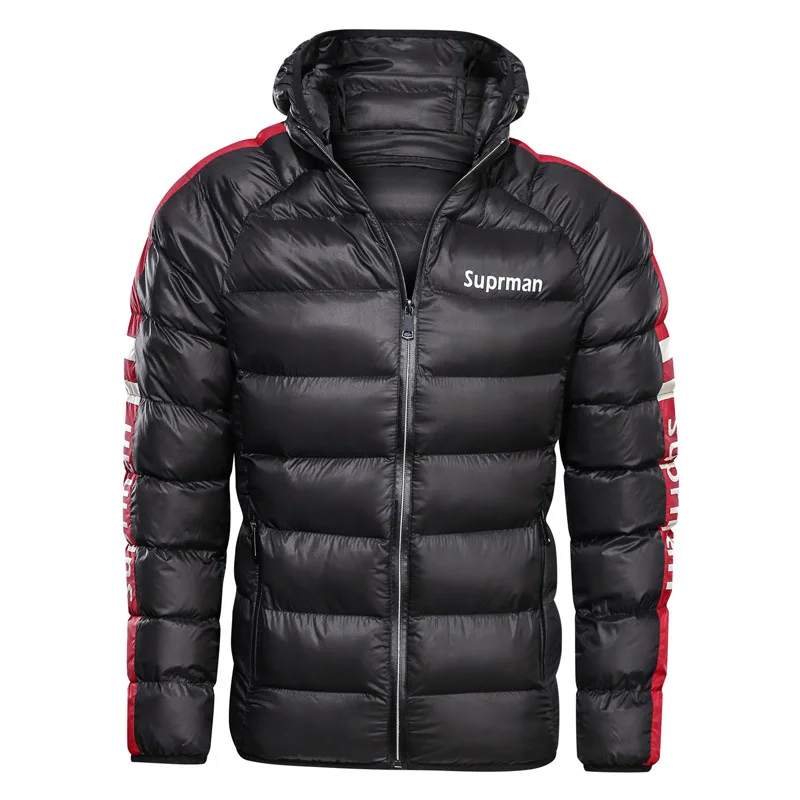 

Men's White Duck Down Jacket Warm Hooded Thick Puffer Jacket Coat Male Casual Overcoat Thermal Winter Parka Men