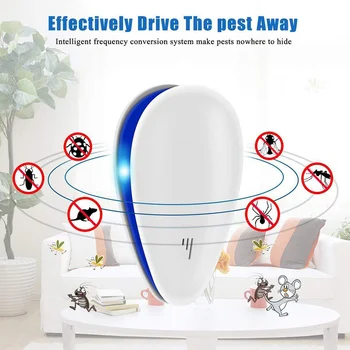 

US/UK/EU Plug White/black 6W Energy Saving Ultrasonic Pest Repeller Ant Household Mouse Rat Trap Insect Electronic Insecticide