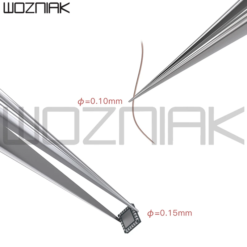 MEGA-IDEA Non-Magnetic Tweezer Stainless Steel Anti-Rust Wear-resistance Precision Tweezer 0.1mm 0.15mm for Mobile Phone Repair