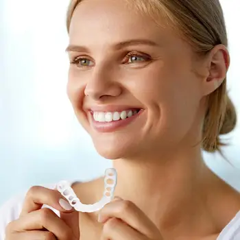 

Magic Smile Upper Lower Teeth Orthodontic Braces Dental Appliance Trainer Cover On Smile Instant Teeth Cosmetic Denture