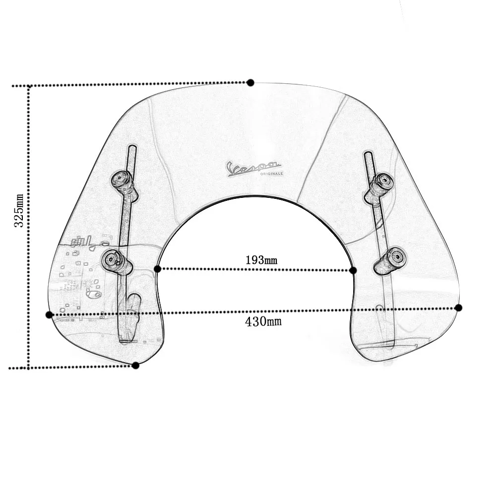 X-CLASS, мотоцикл, прозрачное ветровое стекло, лобовое стекло, кронштейн, солнцезащитный козырек для Vespa Primavera 150, 44,5x28 см