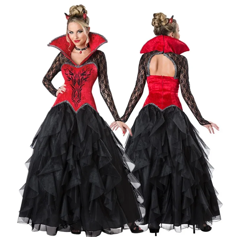 

Halloween Gothic Scary Vampire Witch Cosplay Dress Day of Dead Horror Evil Zombie Medieval Victorian Costume