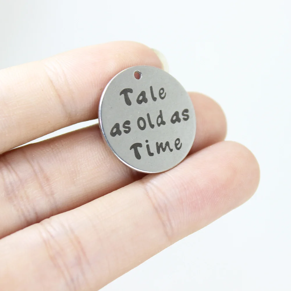 

Подвеска «сделай сам» для изготовления ювелирных изделий из нержавеющей стали с лазерной гравировкой, 8 шт./лот, 22 мм