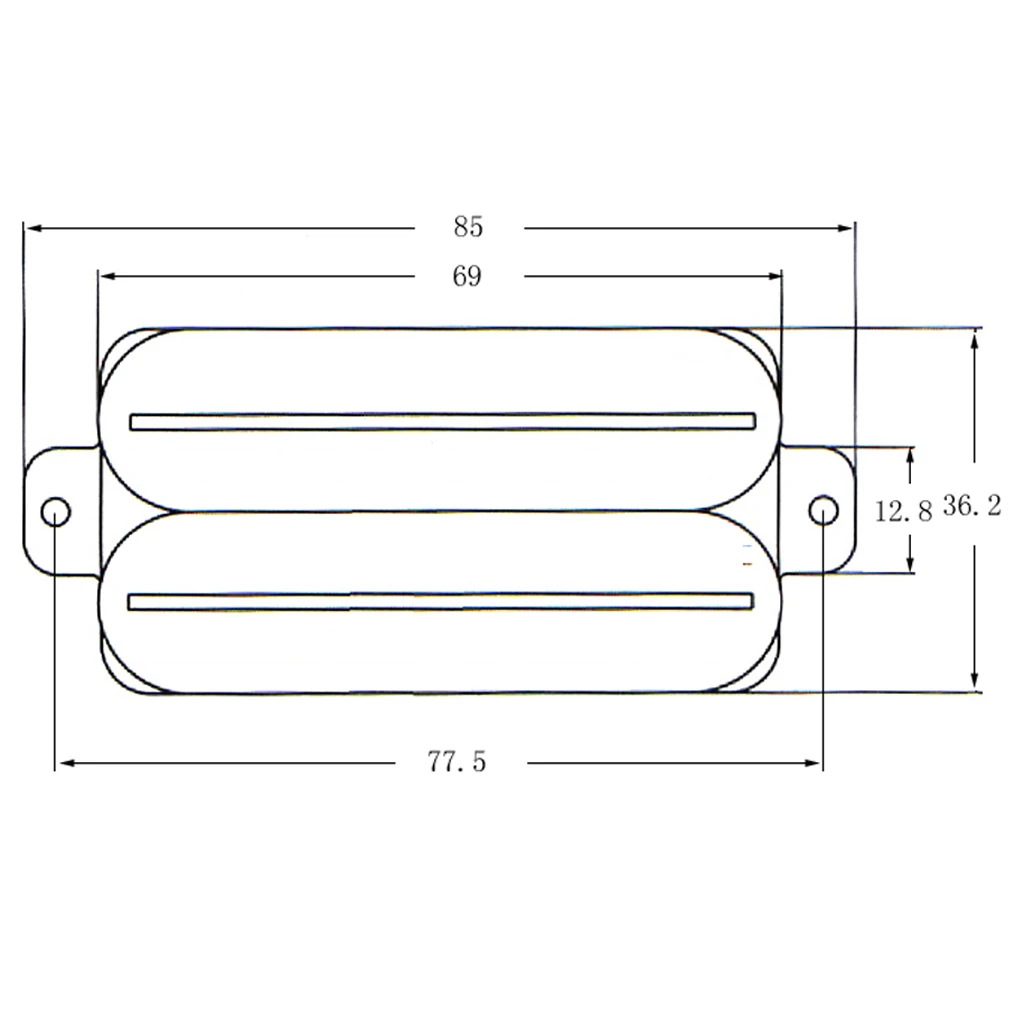 Pack of 2 Electric Guitar Dual Hot Rail Pickup Neck & Bridge White with Black Frame