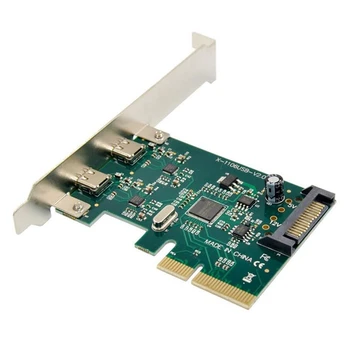 

PCI-E X4 SuperSpeed Dual Port USB 3.1 Expansion Card Type-C Socket ASM1142