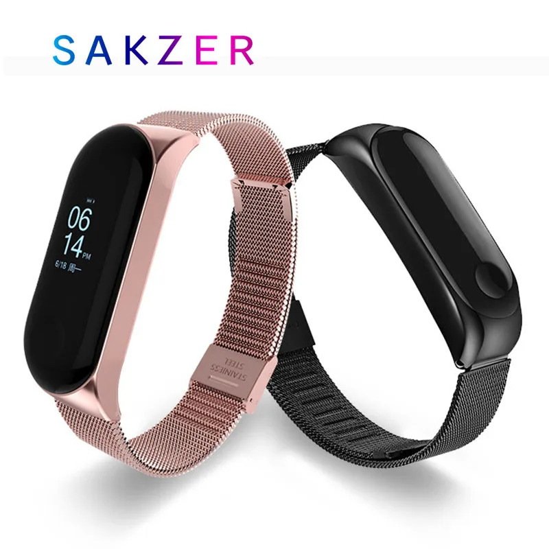 Металлический ремешок для Xiaomi Mi Band 3 4 5 6 браслет из нержавеющей стали |