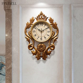 

European-style Art Living Room Wall Clock Fashion Trend Atmosphere American Wall Decor Home Decor