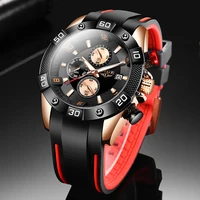 LIGE-Reloj analógico con correa de silicona para hombre, accesorio masculino de lujo, de marca superior, a la moda, con correa de silicona, 2020
