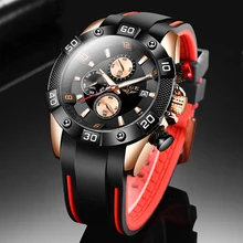 

LIGE 2020 New Fashion Men Watches with Silicone Strap Top Brand Luxury Sport Chronograph Male Quartz Watch Men Relogio Masculino