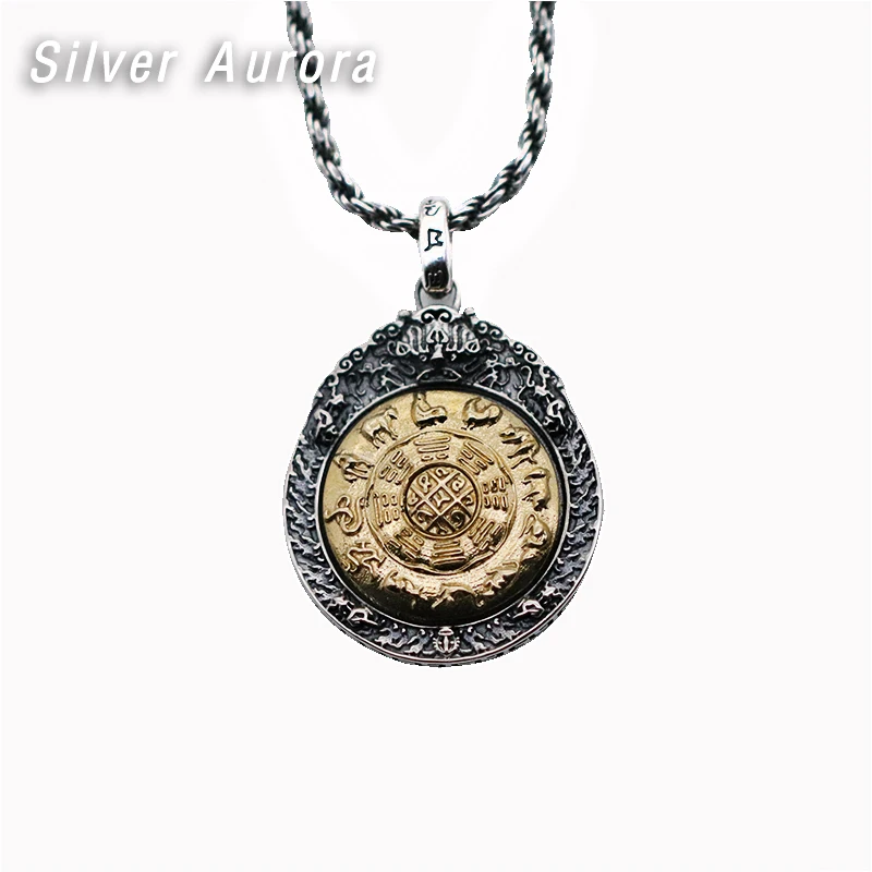

Religion Authentic 925 Sterling Silver Round Necklace Pendant Men Chinese Zodiac Signs Vintage Pendants Jewelry For Male