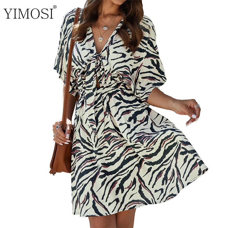 Женское винтажное пляжное платье в стиле бохо Повседневное платье-трапеция с