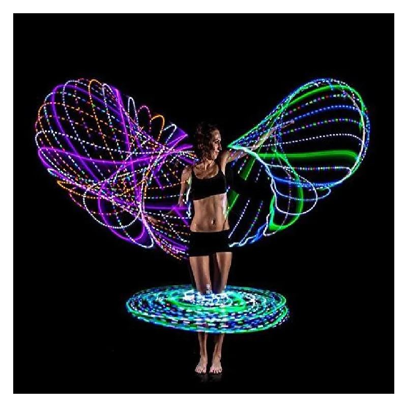 

Colorful LED Light Shining Flashing Hula Hoop Deconstructable Fitness Body-hugging Glowing Toy Hula Hoop