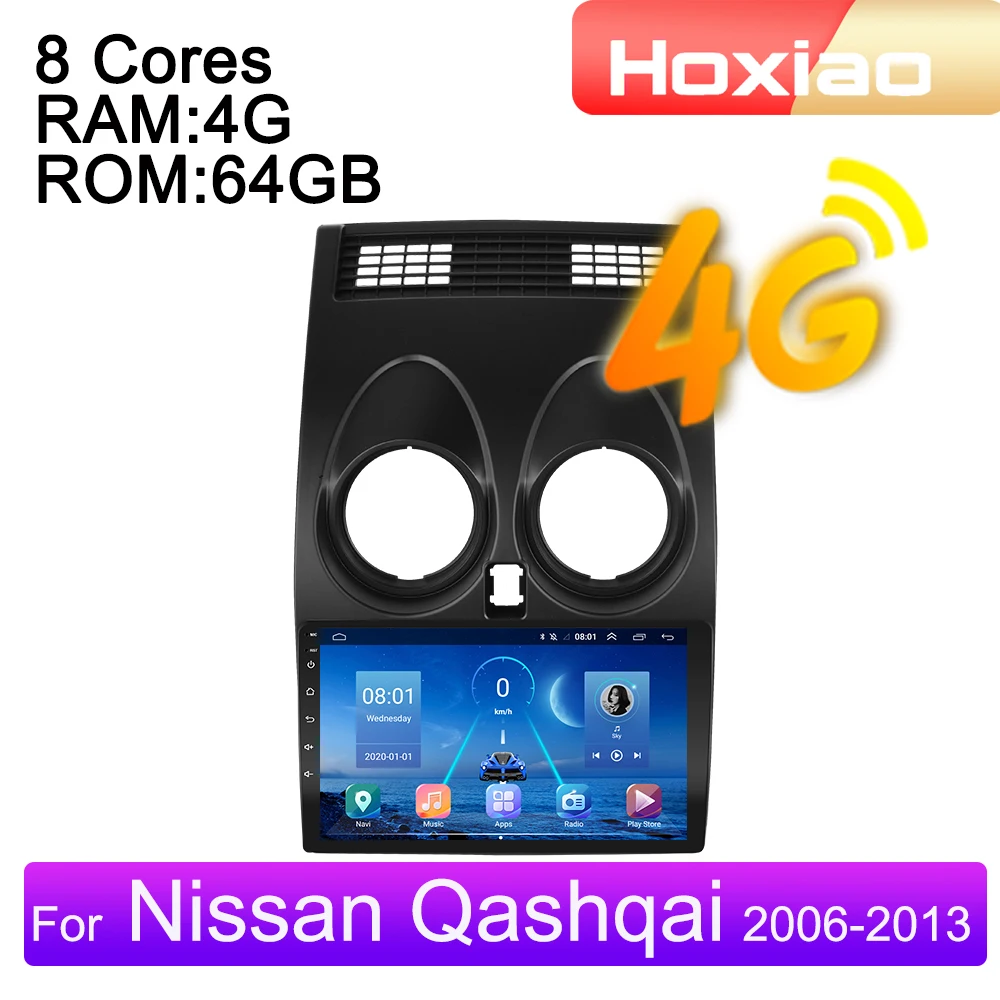 Автомагнитола 2 DIN мультимедийный видеоплеер 4G Android 9 для Nissan Qashqai 1 J10 2006 2007 2008 2009-2013