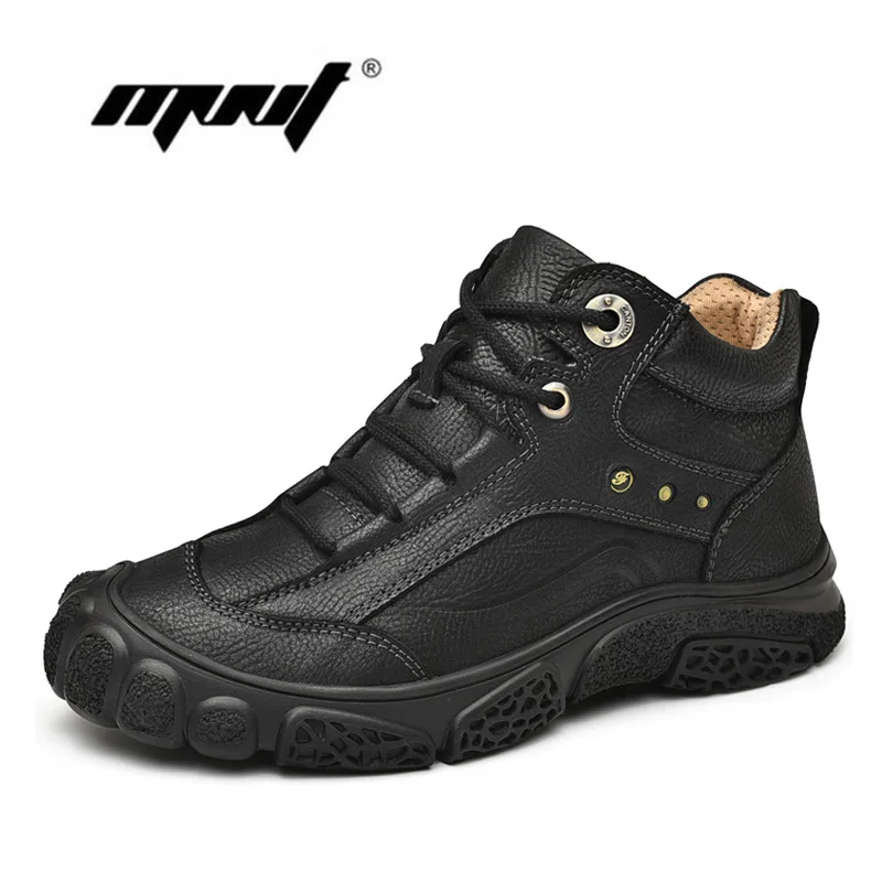 

New Arrival Plus Size Lace-Up Men Boots Natural Leathe Ankle Snow Boots Men Wear Resistant Handmade Autumn Winter Men Shoes