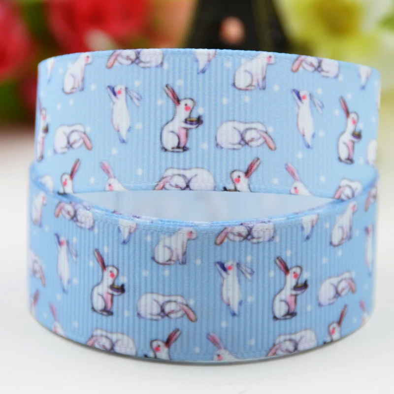 22mm 25mm 38mm 75mm Easter Rabbit Cartoon Character printed Grosgrain Ribbon party decoration 10 Yards X-01668 | Дом и сад