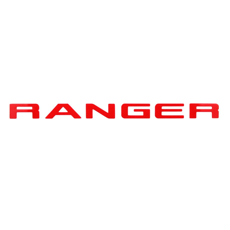Для Ford Ranger- решетка верхнего логотипа Письмо гриль RANGER 3D эмблема размер ABS наклейка с клеем хром стиль - Цвет: Красный
