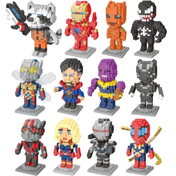 

Marvel Ironman Venom Thanos Spider Man Building Blocks ABS Diamond Mini Block Toys Children Gift