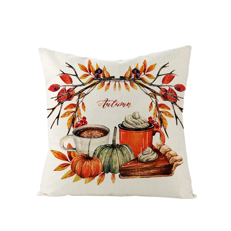 

Cushion Covers Halloween Decoration Square Linen Cushion Cover Halloween Decoration Pillow Cases Pumpkin Pillows Gift for Kids