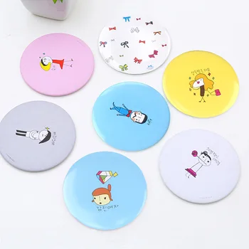 

1pcs Women Cosmetic Mirror Mini Fashion Lady Portable Makeup Mirror Compact Pocket Cartoon Pattern Cute Vanity Mirror Creative