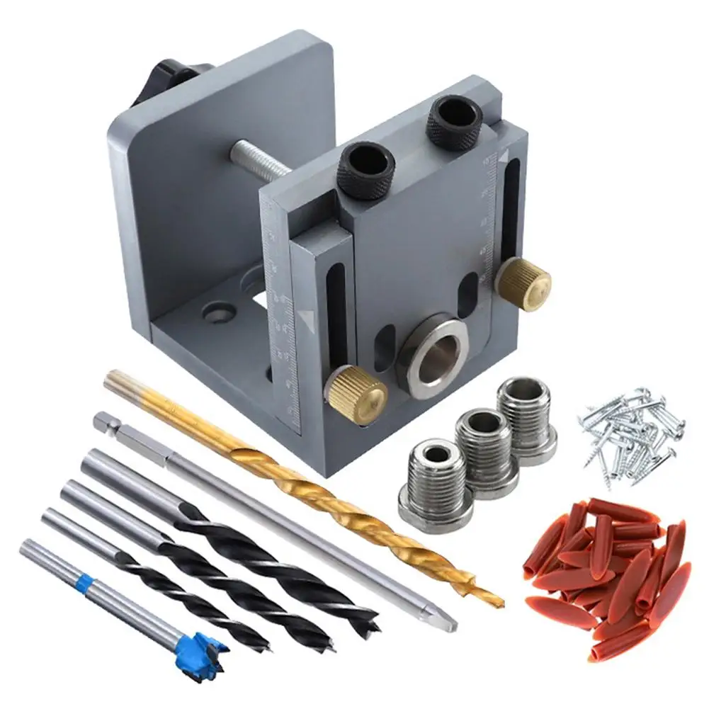 

Woodworking Hole Drill Puncher Positioner Guide Locator Jig Joinery System Kit Woodworking Parts for Unassembled Cabinet