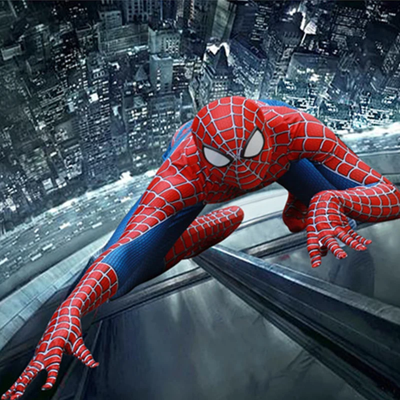 Вдали от дома косплей Raimi паук Гибридный костюм маска Zentai боди комбинезоны Хэллоуин для детей и взрослых