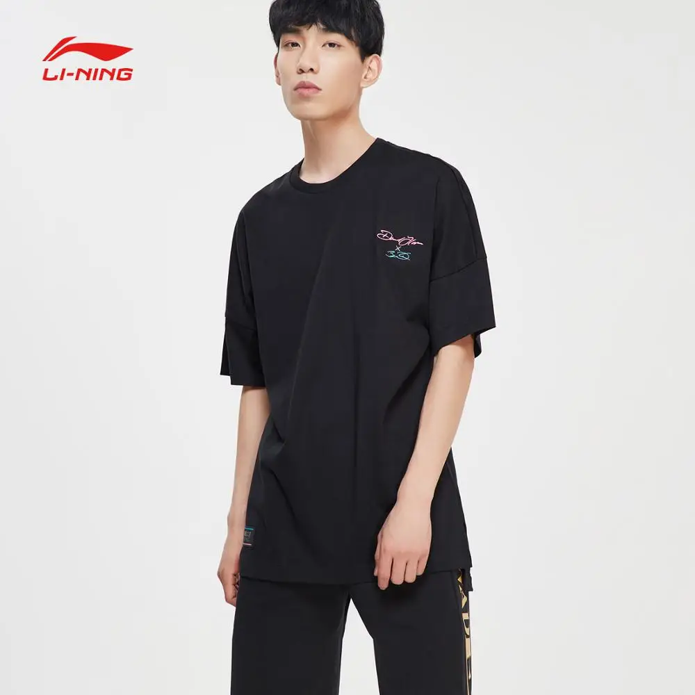 

Li-Ning Men Wade One Last Dance Basketball Jersey Loose Cotton Graphic Tee LiNing Breathable Sports T-shirts AHSP679 CAMJ19