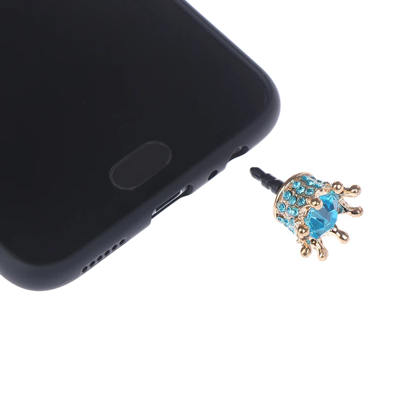 3.5mm Crown Diamond Anti-Dust Plug Phone Anti Dust Plug  Audio Earphone Headphone Plug